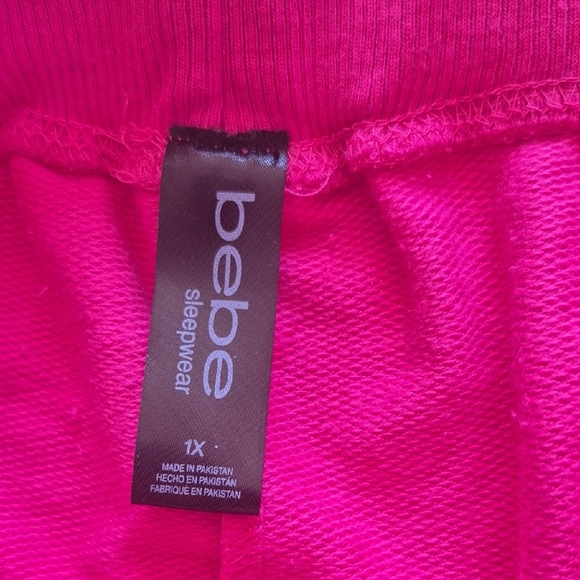 Pink Bebe Sleepwear Sweatpants, Plus Size 1X - Picture 2 of 4